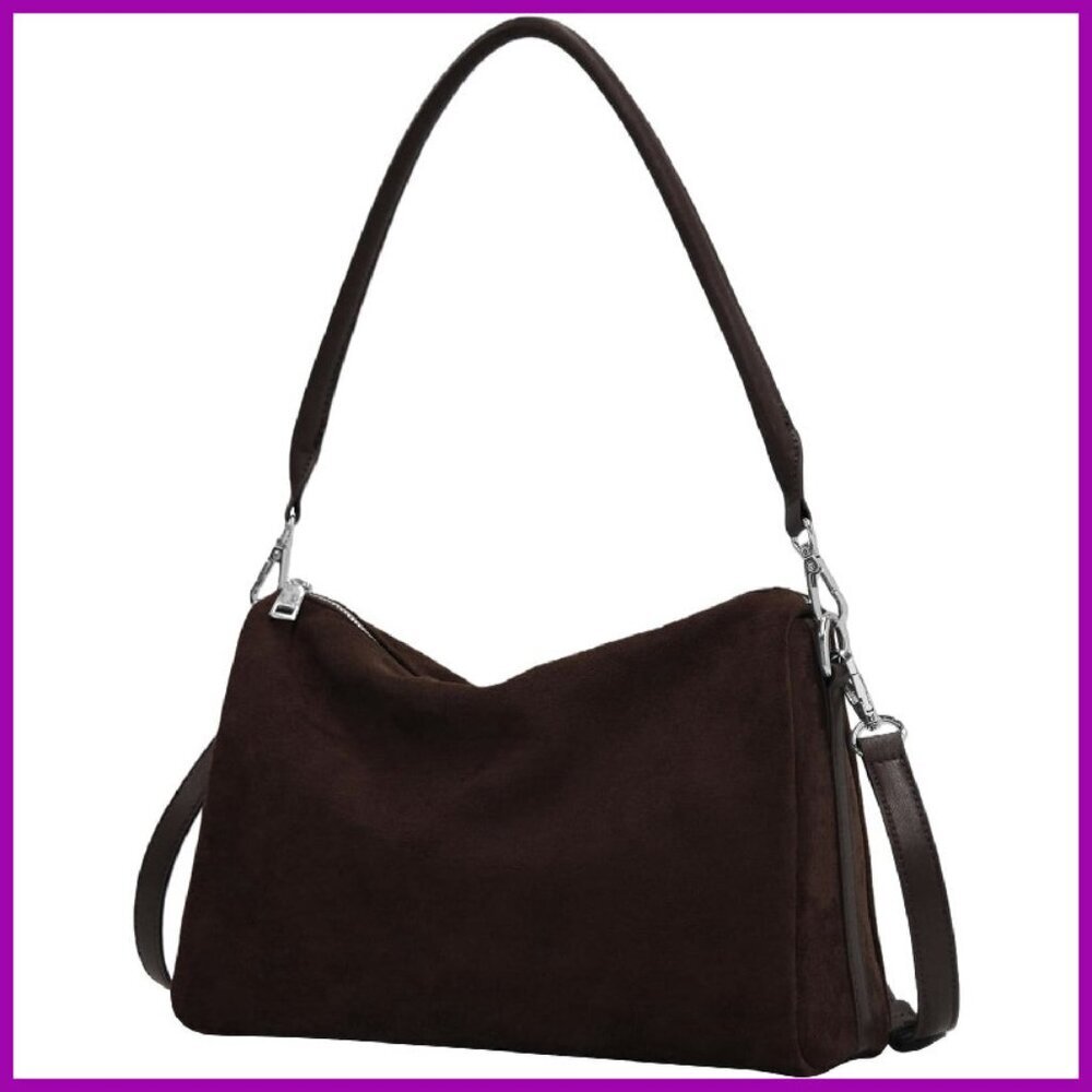 Vintage Slouchy Suede Hobo Bag Crossbody Shoulder Tote